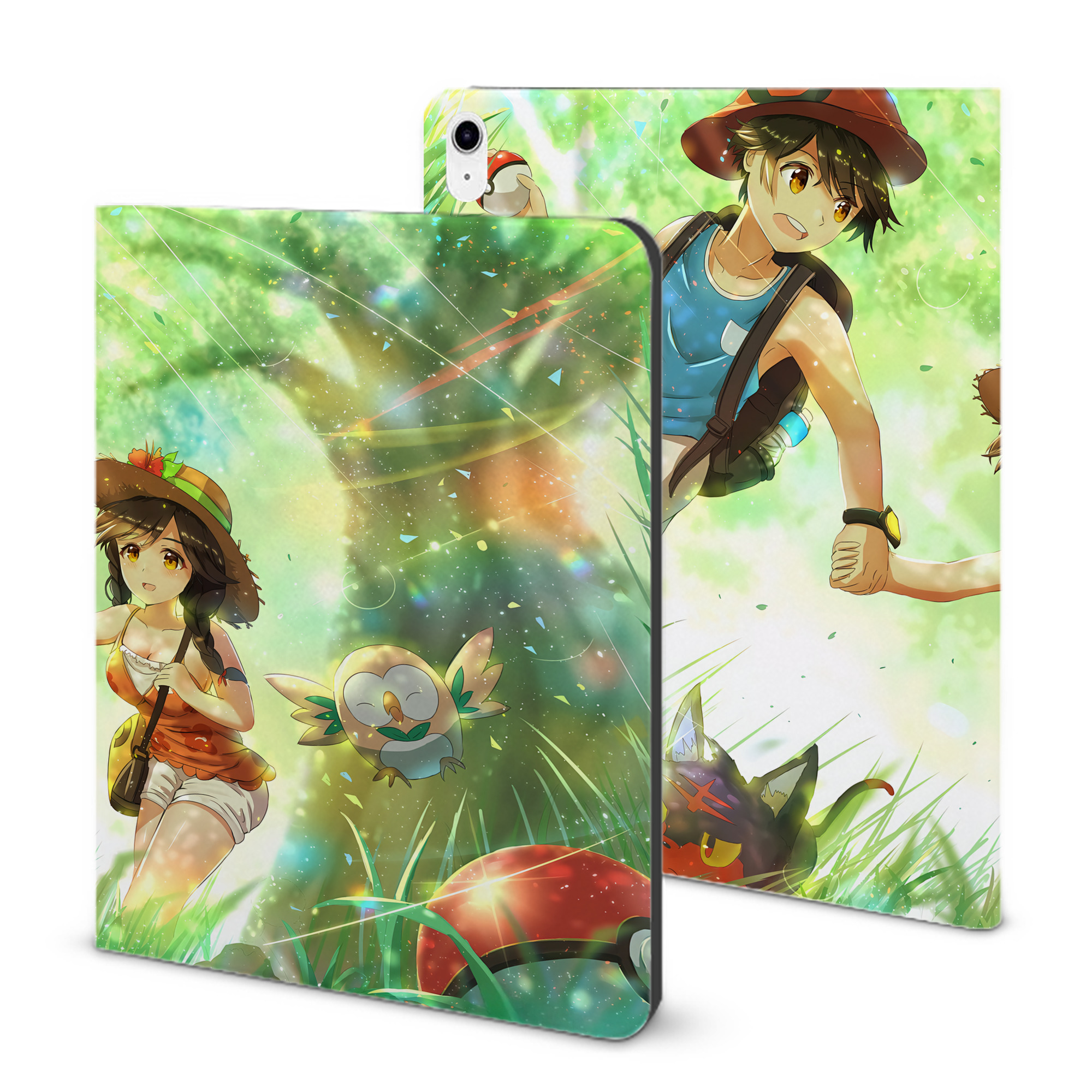 （画像用） ポケットモンスター Pokémon IPad ケース ブック型 PUレザー TPU 耐衝撃 軽量 薄型 ペン収納なし 全面保護 IPad 各モデル対応